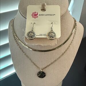 Gold and Silver Necklace Set